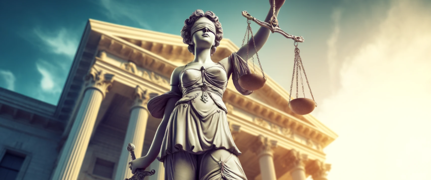 image of Lady Justice, depicting her as a symbol of impartiality in the legal system.