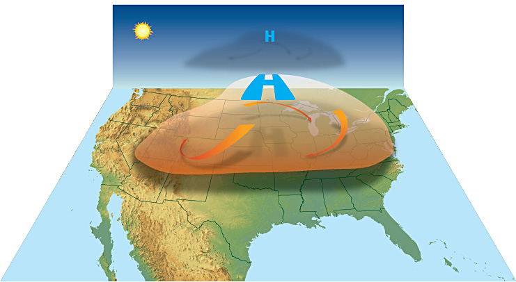 Public Domain Image from the NWS of Heat Dome