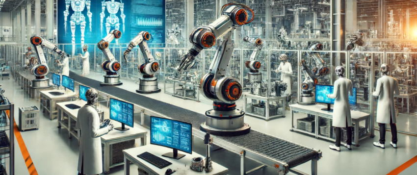 image of the high-tech robot factory