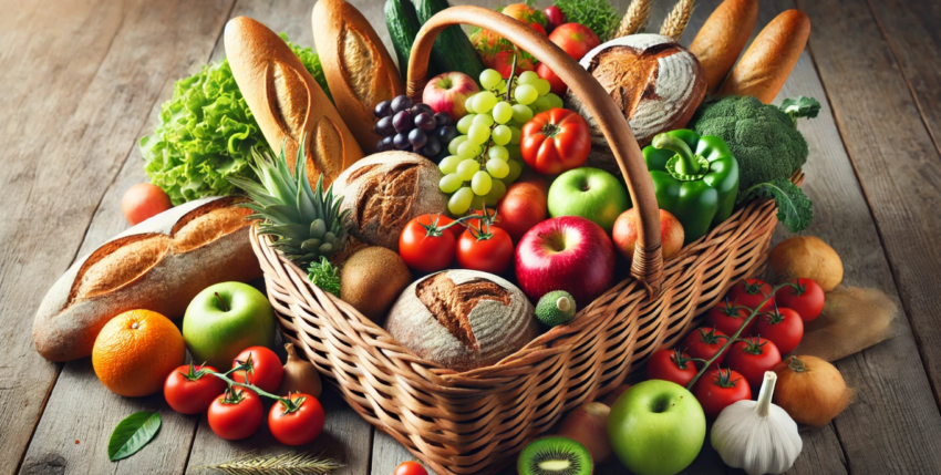 In the world of food photography and lifestyle imagery, few scenes are as universally appealing as a beautifully arranged basket of bread, fruit, and vegetables. This image captures that very essence, presenting a rustic yet inviting collection of wholesome foods. Perfectly suited for a variety of uses, from illustrating blog posts on healthy eating to enhancing promotional materials for organic produce or farm-to-table restaurants, this free image is both versatile and evocative.