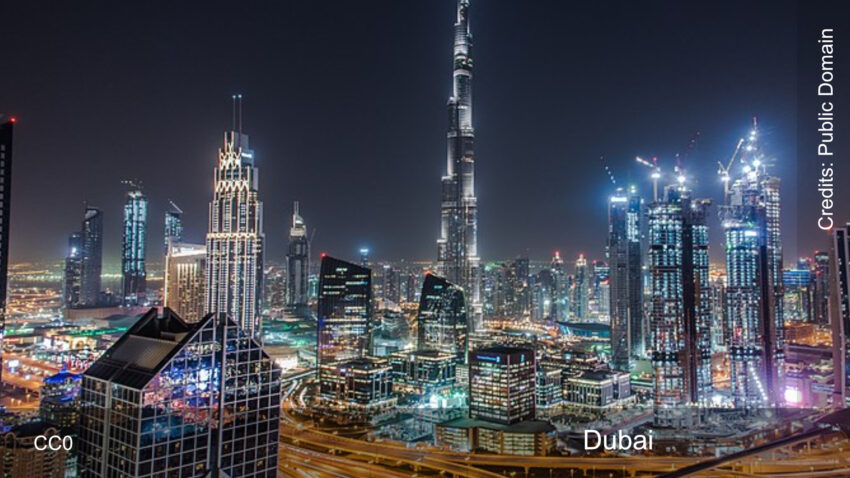 Dubai City Skyline during Night Time