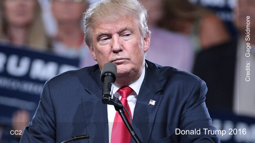 Donald Trump speaking with supporters at a campaign rally at Veterans Memorial Coliseum at the Arizona State Fairgrounds in Phoenix, Arizona.