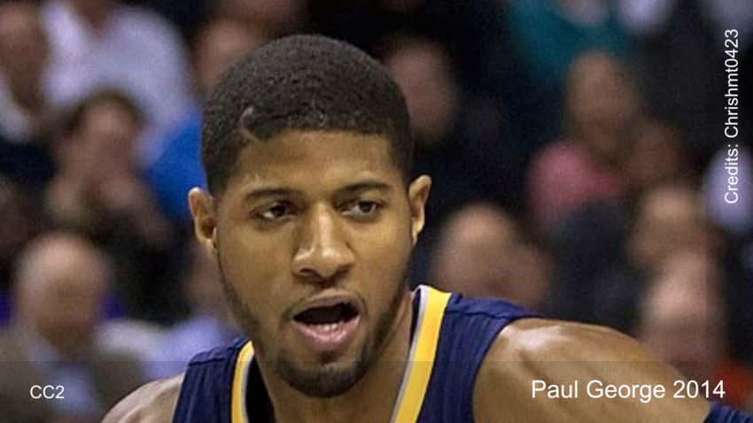 Paul George playing for the Indiana Pacers