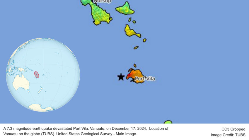 A 7.3 magnitude earthquake devastated Port Vila, Vanuatu, on December 17, 2024, causing significant loss of life, injuries, and severe infrastructure damage.