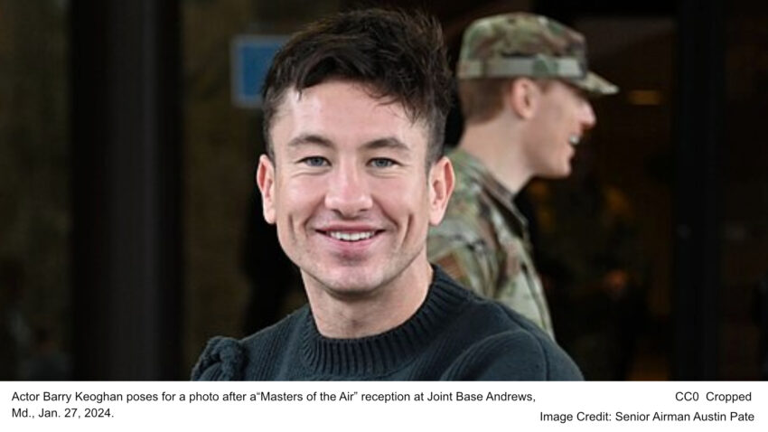 Actor Barry Keoghan poses for a photo after a“Masters of the Air” reception at Joint Base Andrews, Md., Jan. 27, 2024.