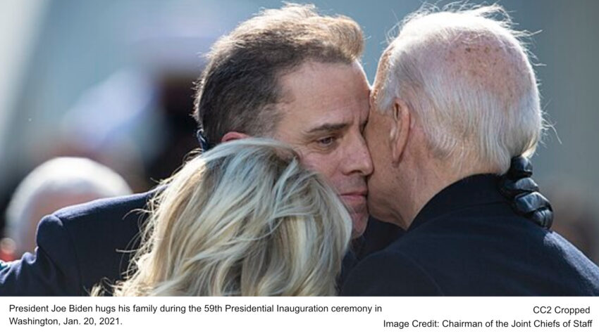 President Joe Biden hugs his family during the 59th Presidential Inauguration ceremony in Washington, Jan. 20, 2021.