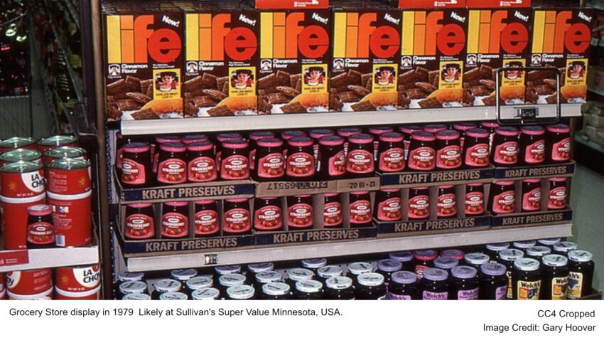 Grocery Store display in 1979 Likely at Sullivan's Super Value Minnesota, USA.